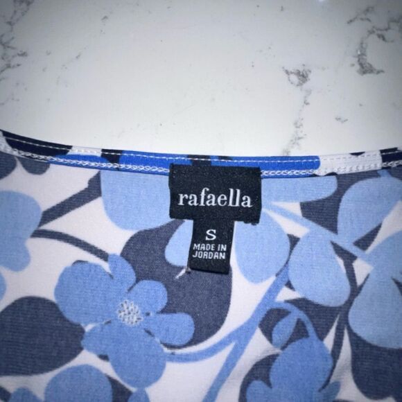 Rafaella Blue & White Floral Blouse - Size Small - Picture 2 of 8